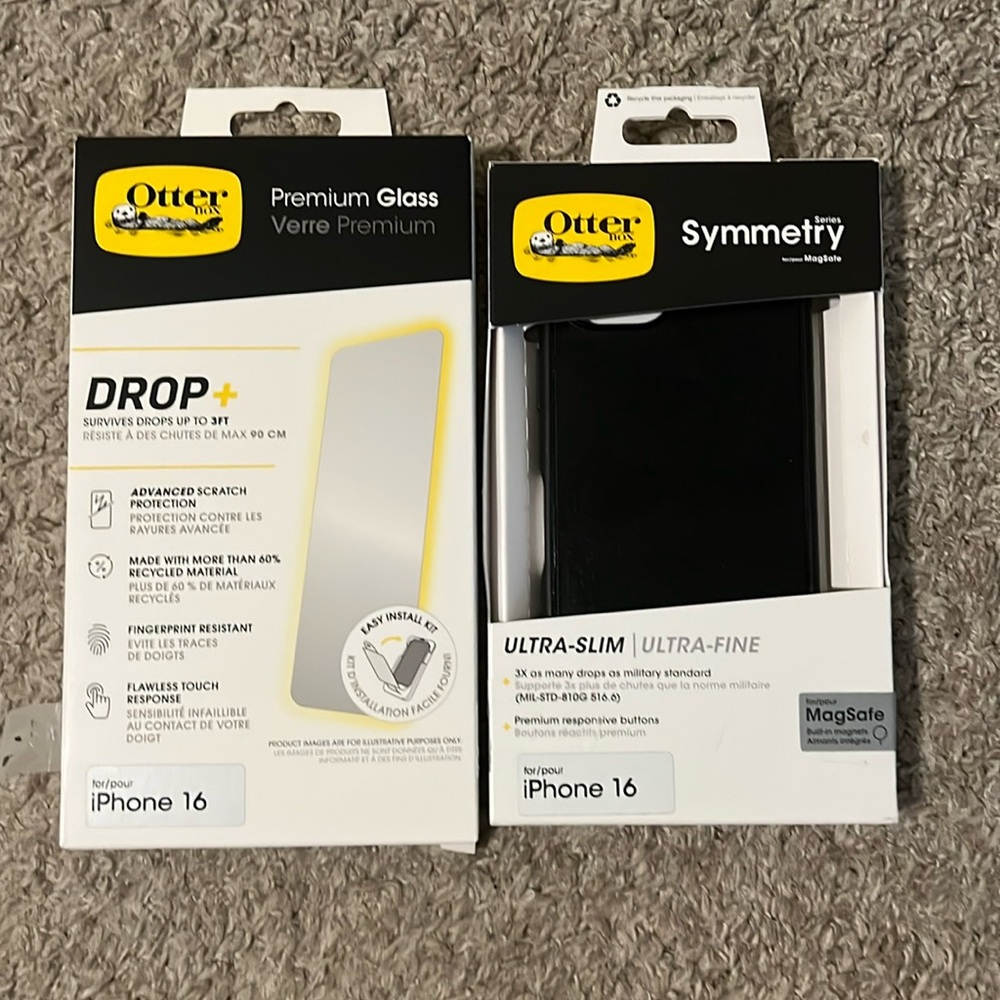 Otterbox iPhone 16 case and glass